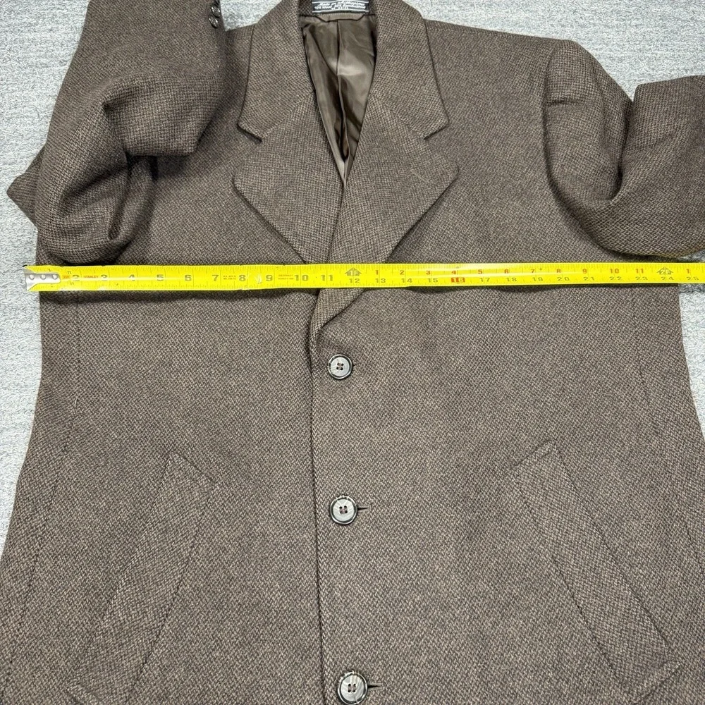 Vintage Bernhard Altmann Coat Men 44R Brown Wool Overcoat Classic Pockets Formal